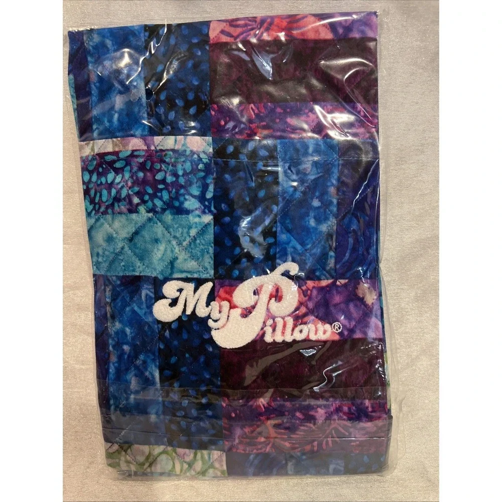 2 NEW My Pillow Roll & Go Pillowcase Jeweltone Quilt Block Child/adult 12